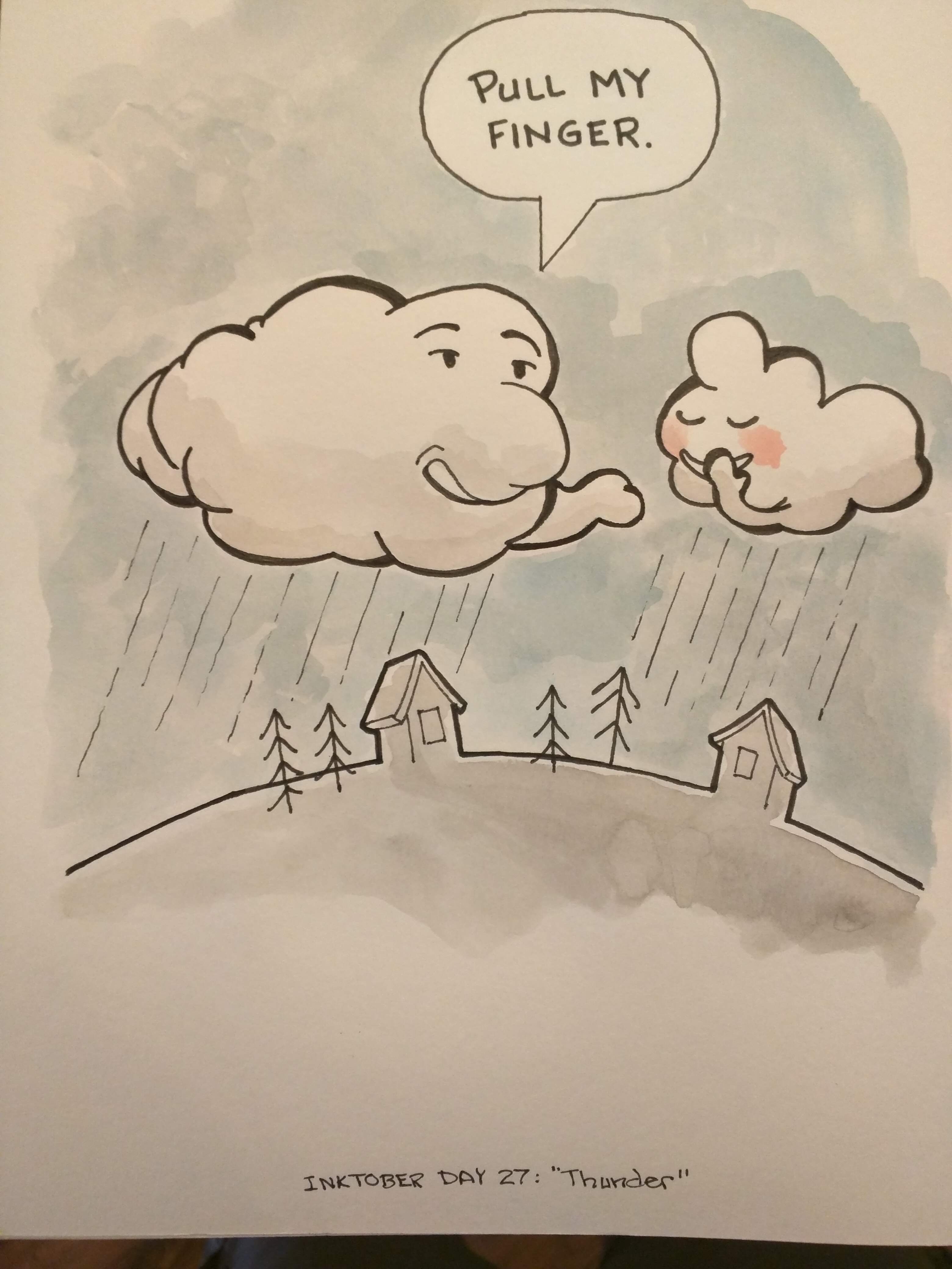 A cloud telling another cloud to pull his finger!