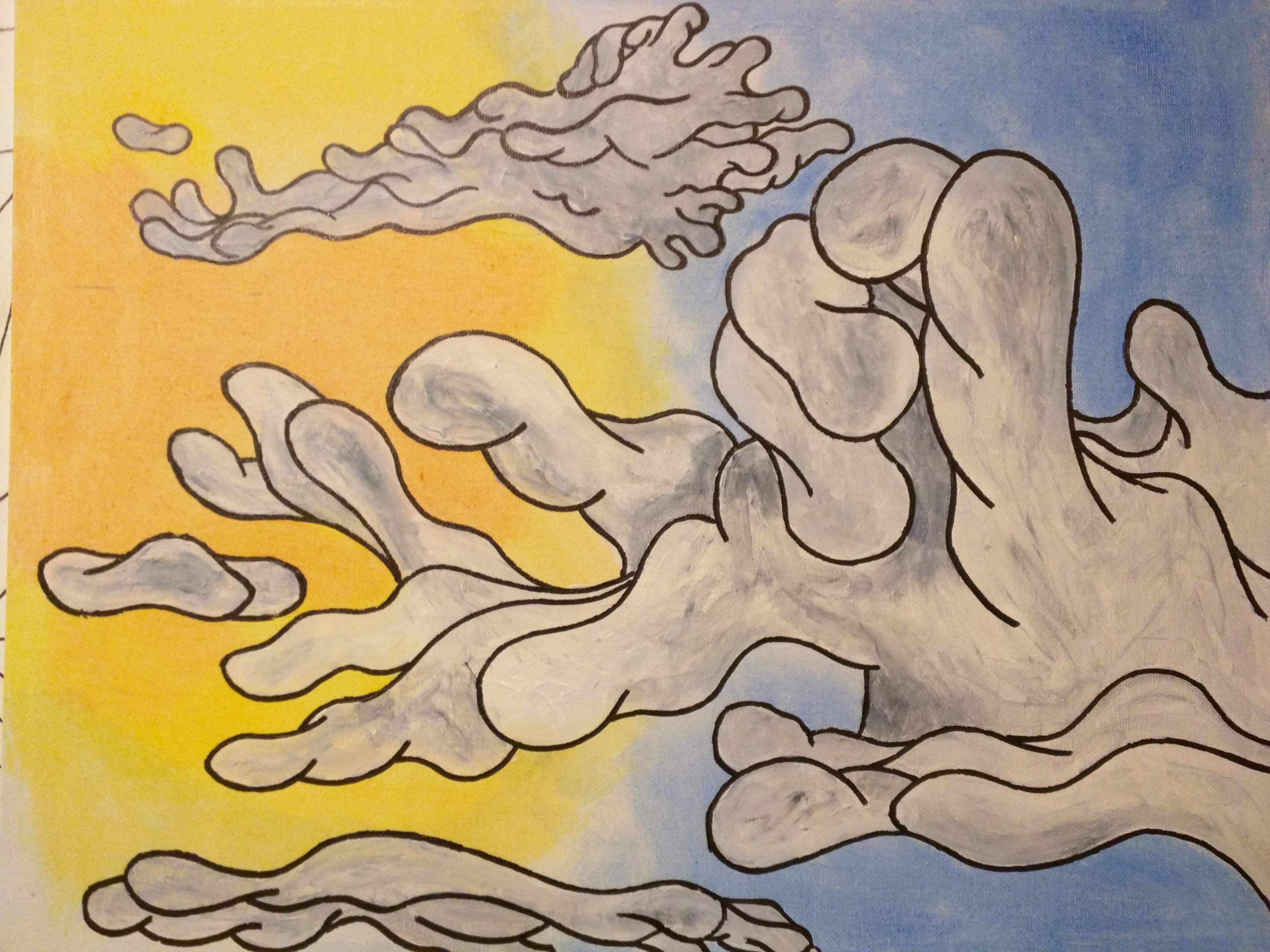 Painting of some weird, trippy clouds.