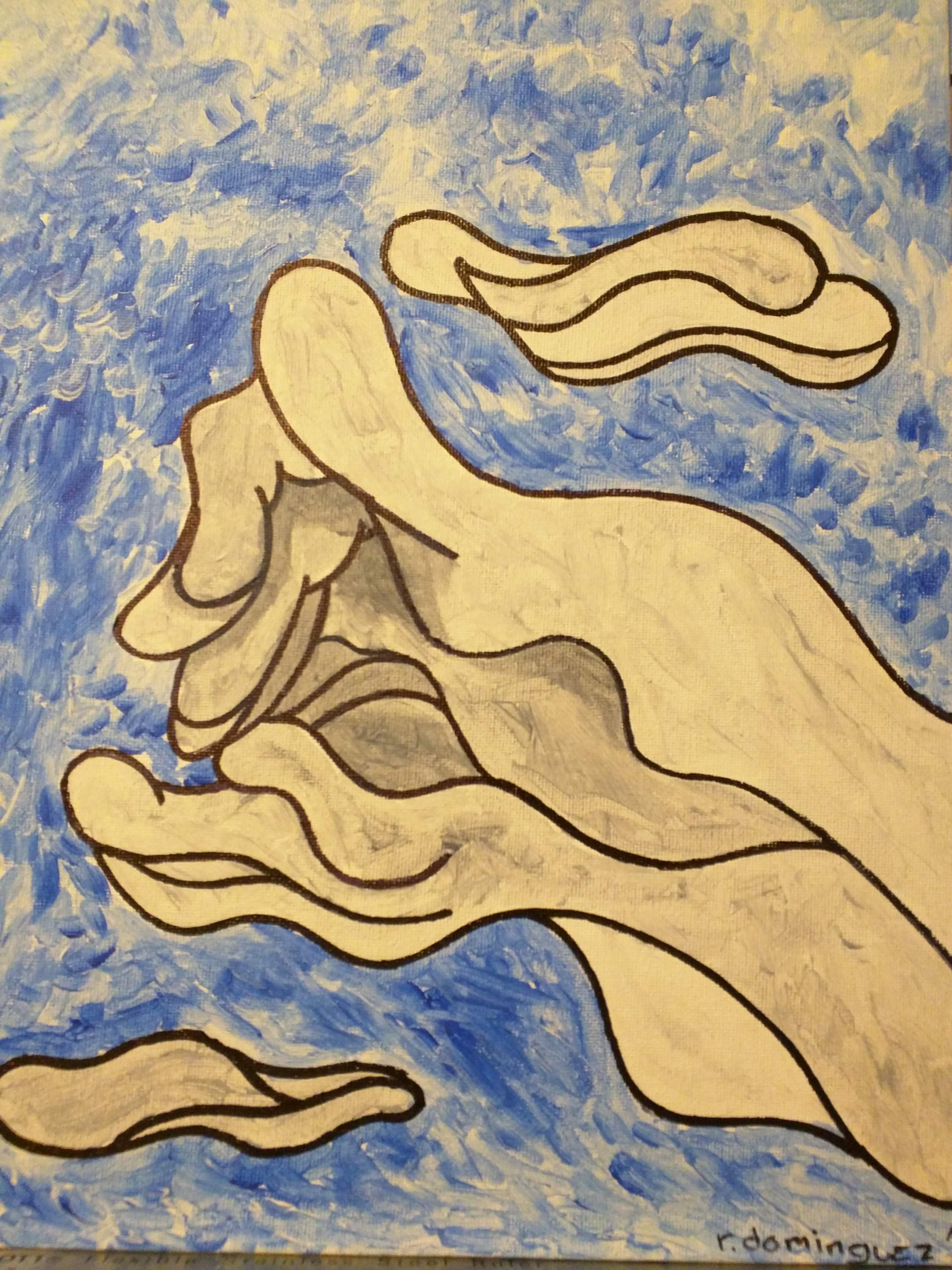 Painting of some weird, trippy clouds.