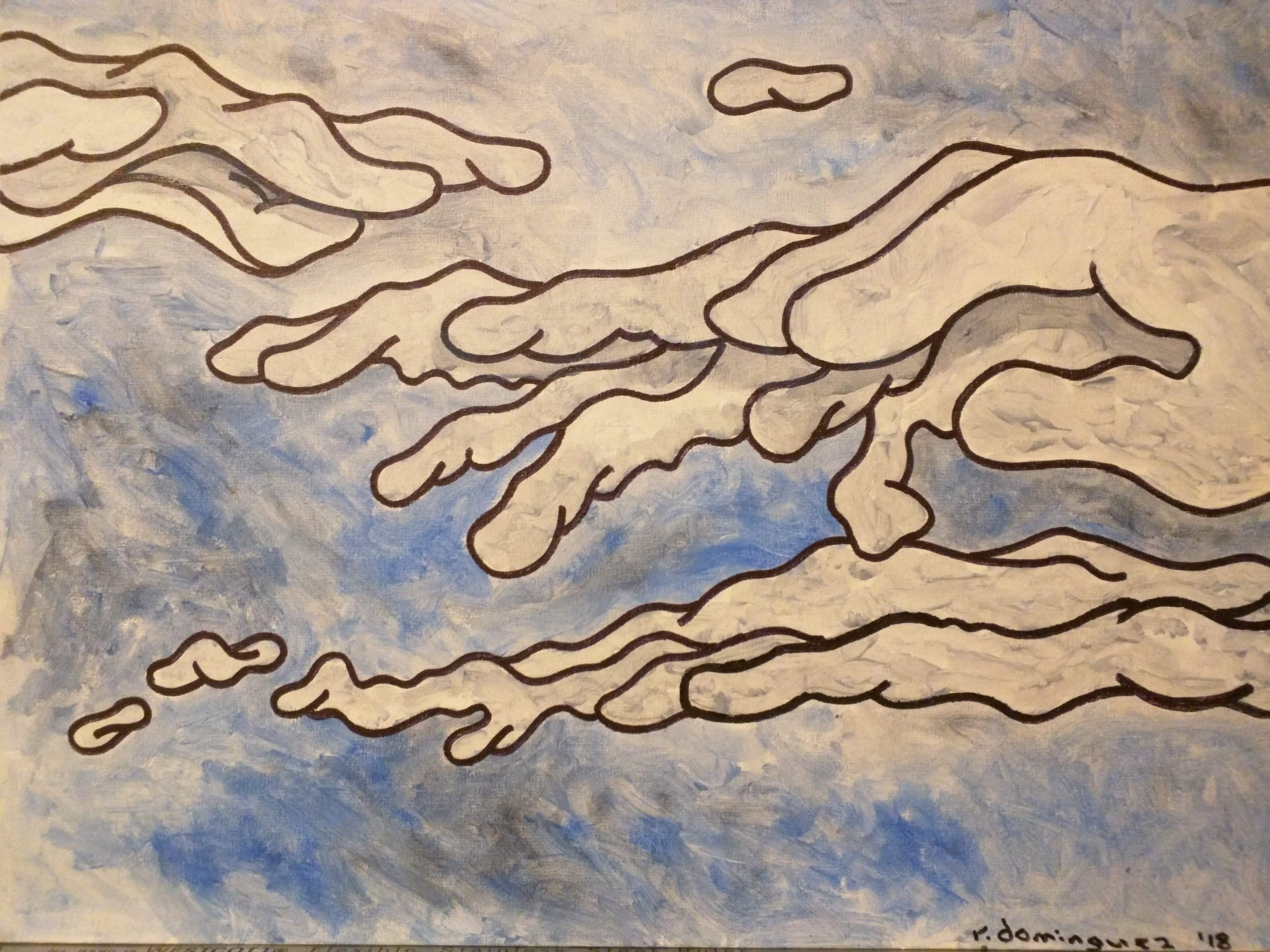 Painting of some weird, trippy clouds.